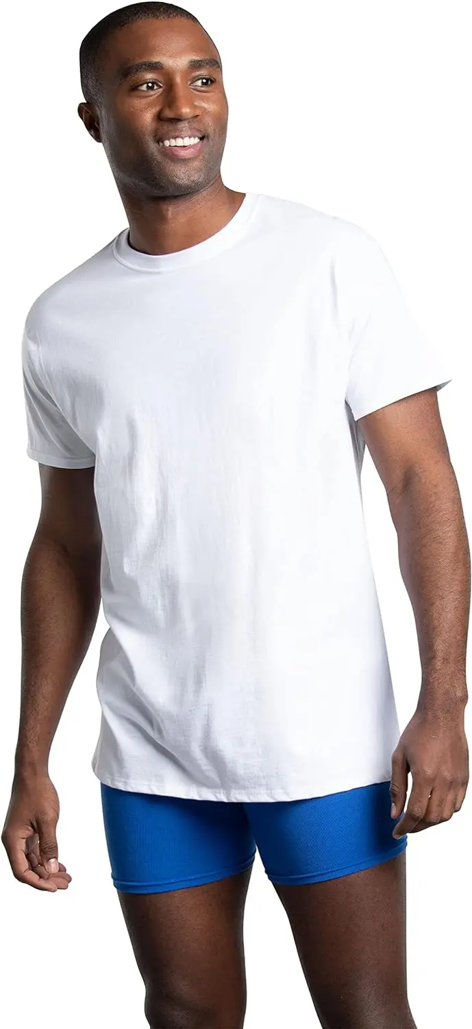 72 Pack-Men's Eversoft Cotton Stay Tucked Crew T-Shirt